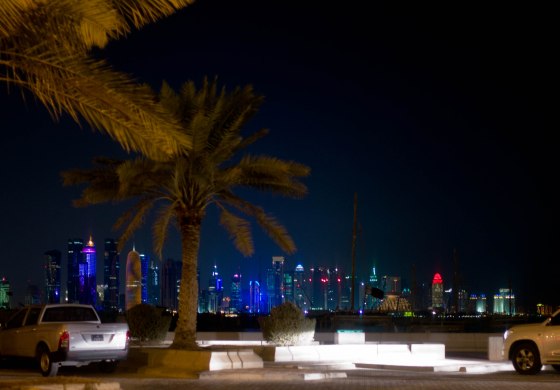 view across the Corniche across to the city centre