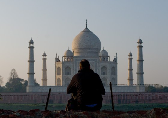 and this is how to enjoy the Taj...by yourself from across the river with no one there as it's a Friday when it's closed