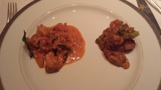 lobster curry and vegetable curry