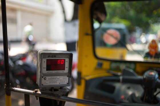 old fashioned meter on our tuktuk
