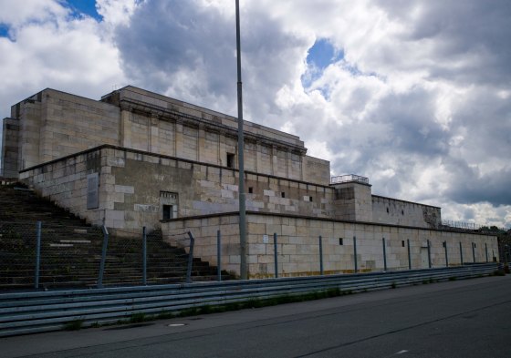 only the terraces remain on either side of the main central block