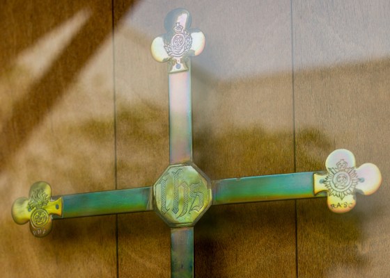 detail on cross handcrafted without metalwork tools...