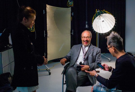 Andreas Kaufmann..the boss of Leica giving an interview to Singapore journalist