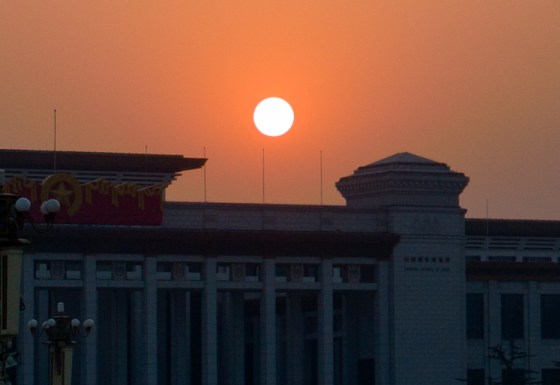 sunrise over tiananmen