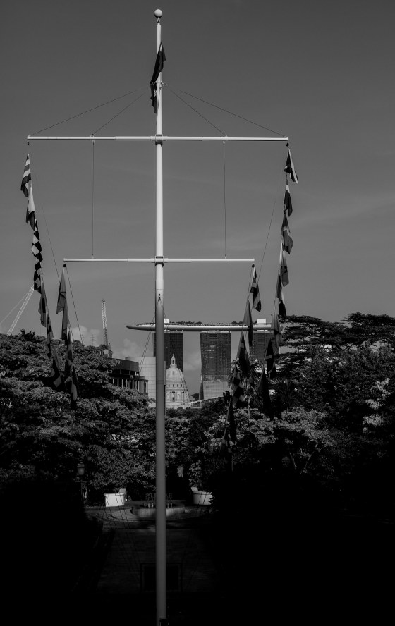 Flagstaff with the Marina Bay Sands in the distant background