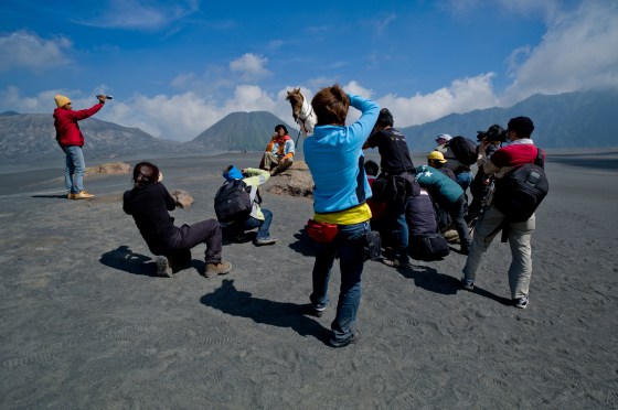 shooting on the whispering sands below Bromo