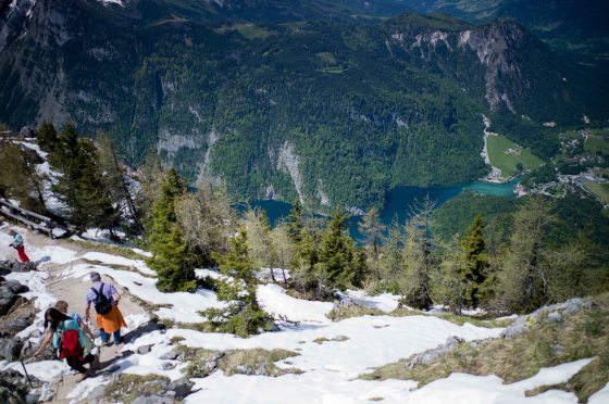 the steep icy path above Konigsee