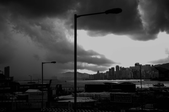 the storm gathering momentum as it rolled into HK
