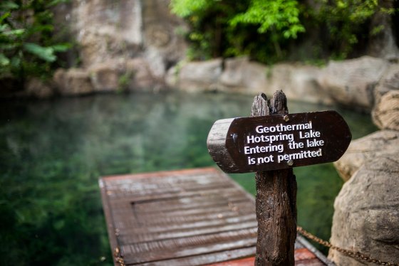 the whole resort is set in a natural hotsprings area..this pool is too hot to swim in