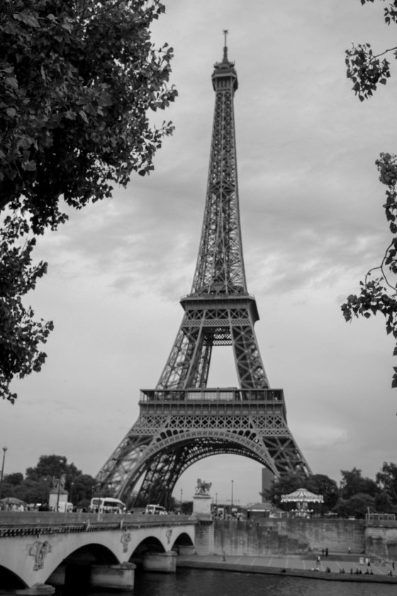 the Eiffel Tower in the evening