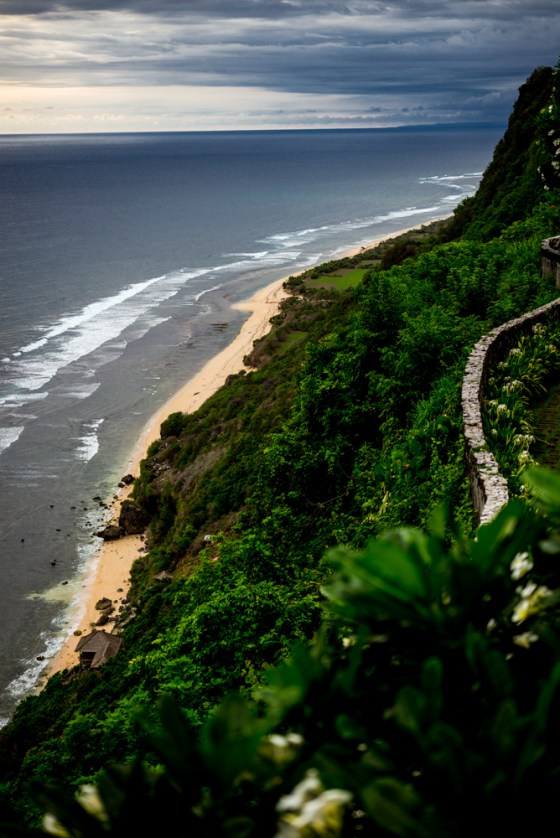 view of the coastline from the Bulgari Resort