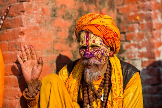 a few sadhus were around