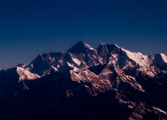 And here it is, Everest or Sagarmatha, the roof of the world..we were brought into the cockpit to get this view, and the pilots and stewardesses were wonderful in pointing out the various peaks...