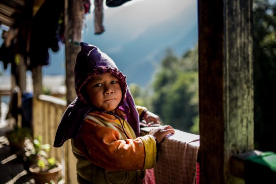 local child at the cafe