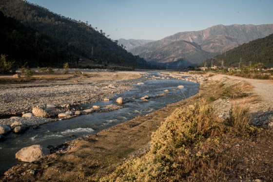 The Rapti River..the shingle beds are the favourite feeding ground for the Ibisbill