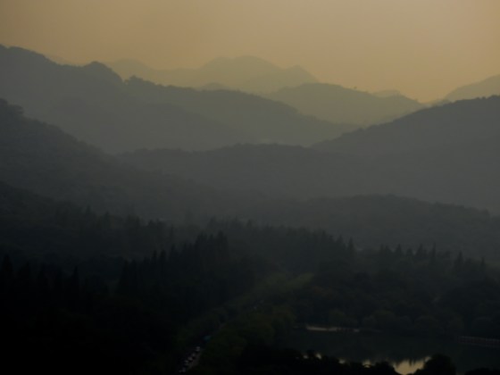 The ethereal mountain ranges fringing Xihu