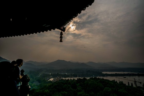 View of mountains to the east in the afternoon sun